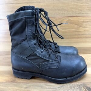 Belleville Combat Military Boots Mens 8 R Black Leather Steel Toe Jump Trooper‎